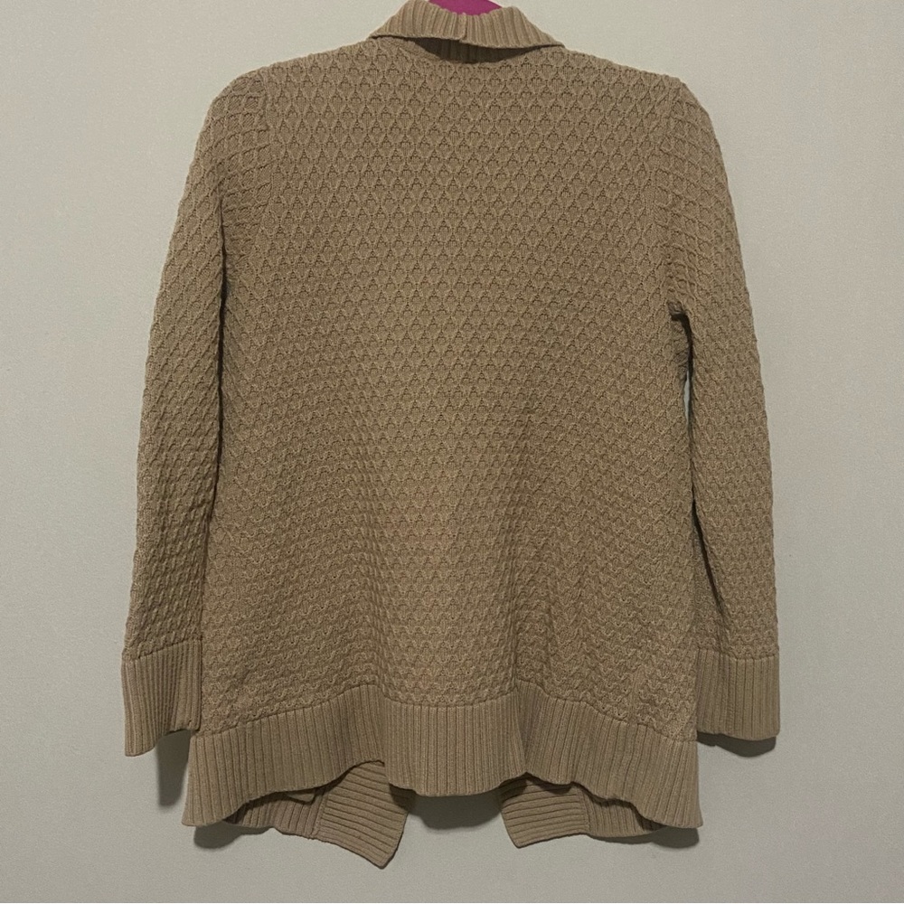 Talbots Beige Knit Open Front Cardigan Sweater Medium - Picture 7 of 8